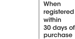 6 year Warranty With Product Registration badge