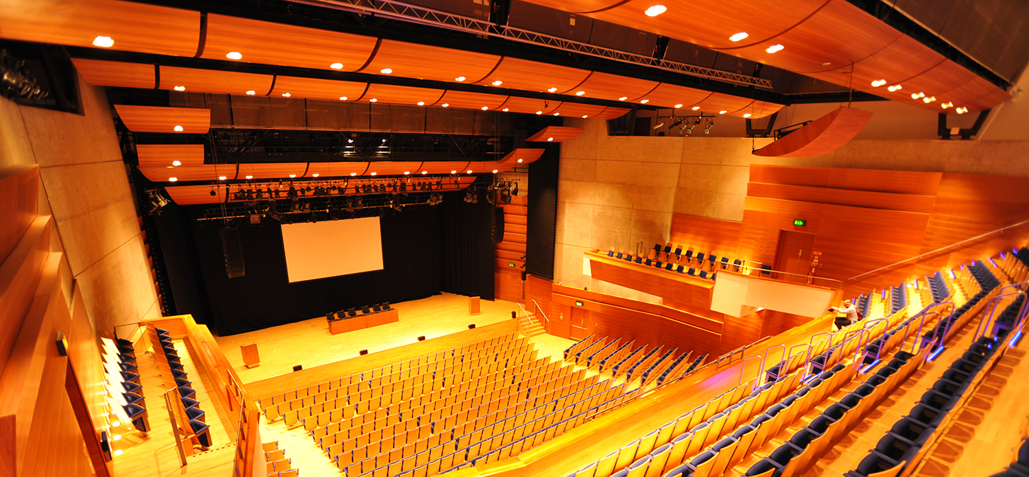 View of the Perth Concert Hall in Scotland from the balcony